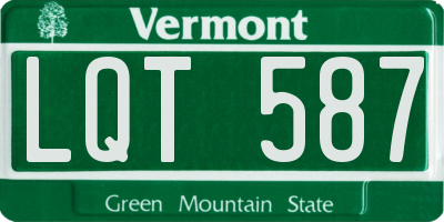 VT license plate LQT587