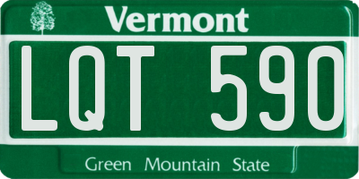 VT license plate LQT590