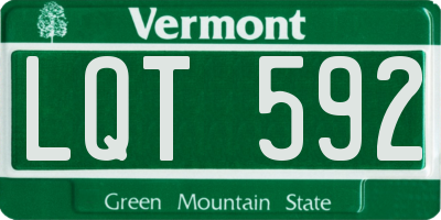 VT license plate LQT592