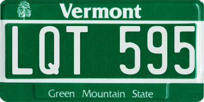 VT license plate LQT595