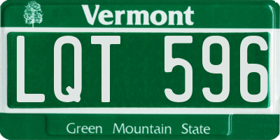 VT license plate LQT596