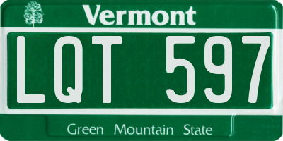 VT license plate LQT597