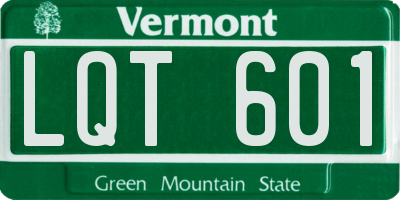 VT license plate LQT601