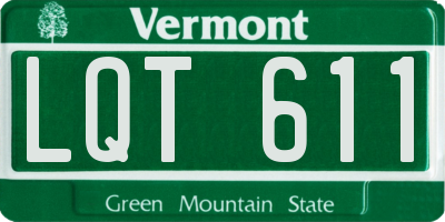 VT license plate LQT611