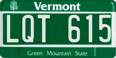VT license plate LQT615