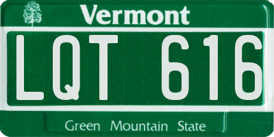 VT license plate LQT616