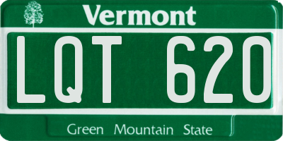 VT license plate LQT620