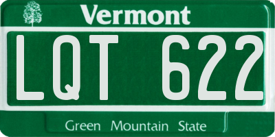 VT license plate LQT622
