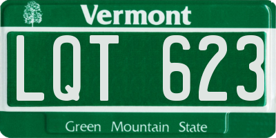 VT license plate LQT623