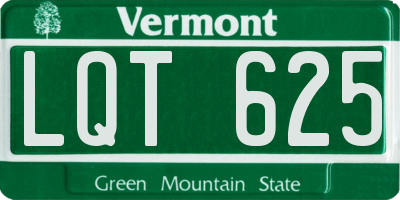 VT license plate LQT625