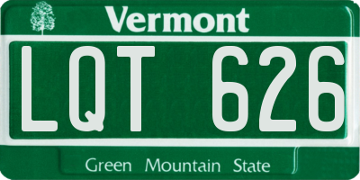 VT license plate LQT626