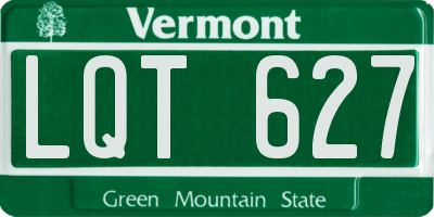 VT license plate LQT627