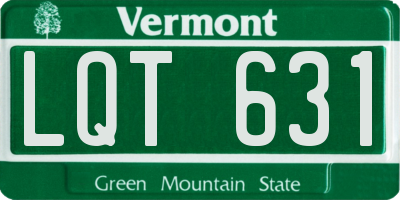 VT license plate LQT631