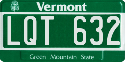 VT license plate LQT632