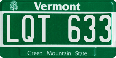 VT license plate LQT633