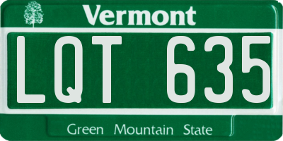 VT license plate LQT635