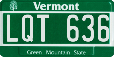 VT license plate LQT636