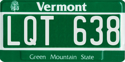 VT license plate LQT638