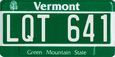 VT license plate LQT641