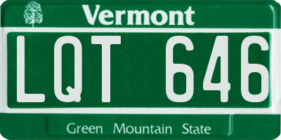 VT license plate LQT646