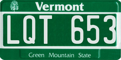 VT license plate LQT653