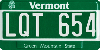 VT license plate LQT654