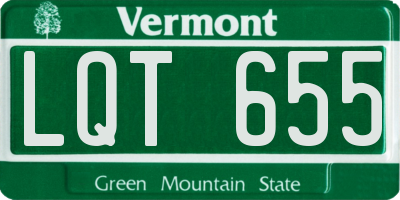 VT license plate LQT655