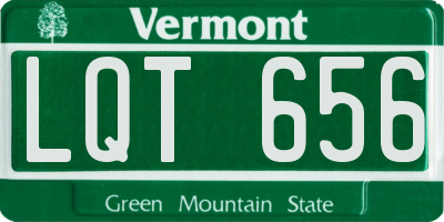 VT license plate LQT656