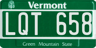 VT license plate LQT658
