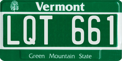 VT license plate LQT661