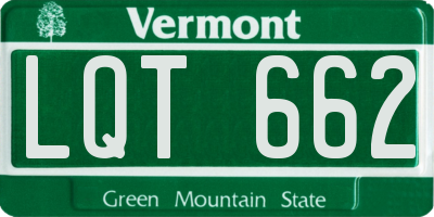 VT license plate LQT662