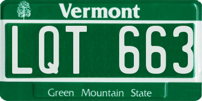 VT license plate LQT663