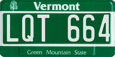VT license plate LQT664