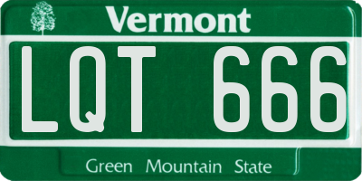 VT license plate LQT666