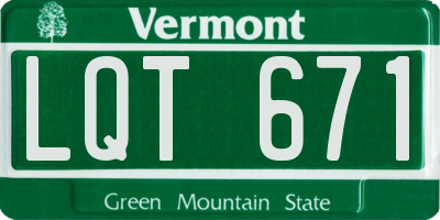 VT license plate LQT671