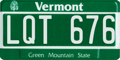VT license plate LQT676