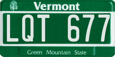 VT license plate LQT677