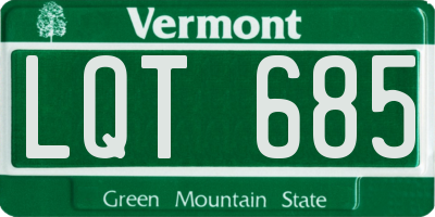 VT license plate LQT685