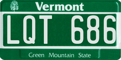 VT license plate LQT686