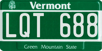 VT license plate LQT688