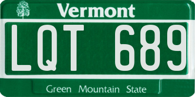 VT license plate LQT689