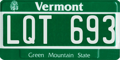 VT license plate LQT693