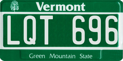 VT license plate LQT696