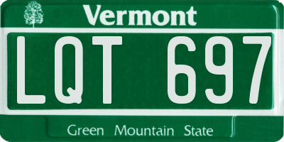 VT license plate LQT697