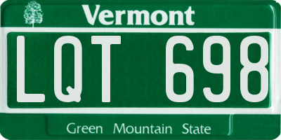 VT license plate LQT698