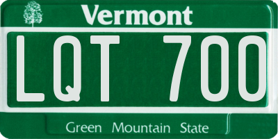 VT license plate LQT700