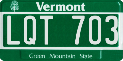 VT license plate LQT703