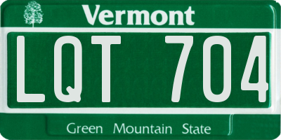 VT license plate LQT704