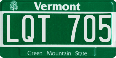 VT license plate LQT705