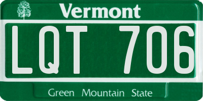 VT license plate LQT706